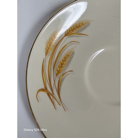 Vintage Golden Wheat 6" Ceramic Saucer Set of 4 - Picture 11 of 12